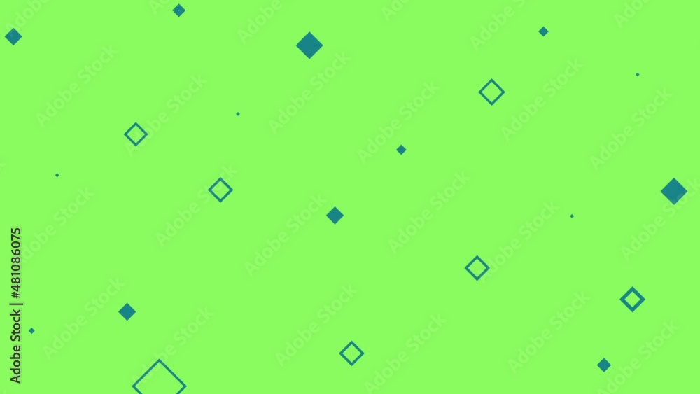 Abstract animated pattern with geometric tiles on green background. Motion graphic background in a flat design. Abstract animated pattern with geometric tiles on green background. Motion graphic background in a flat design.
