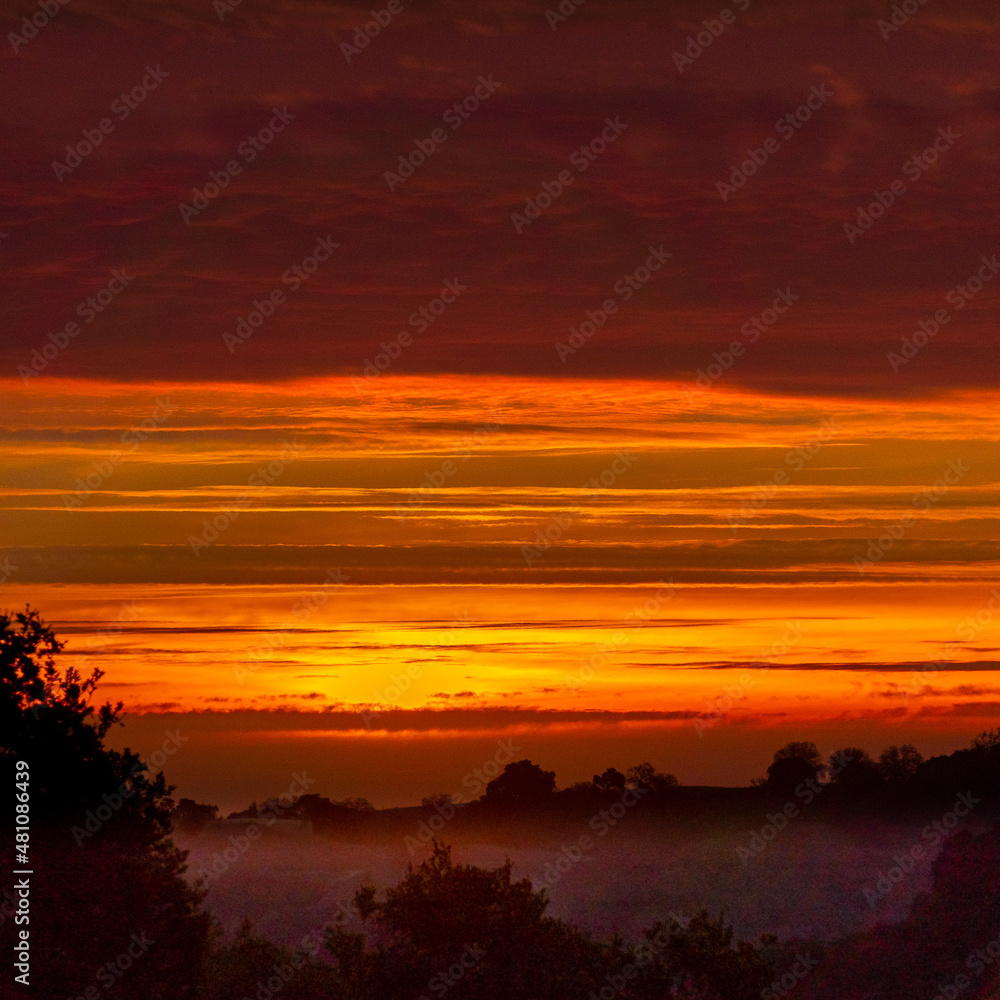 Sunrise over the San Francisco Bay Area, from Rancho San Antonio, January 2021