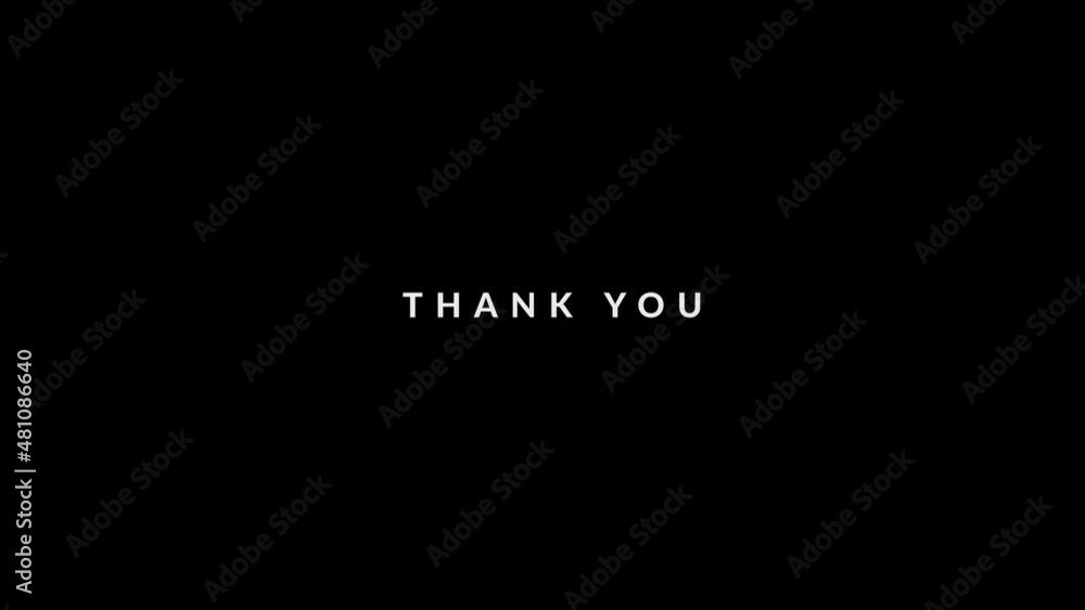 Stylisch Thank you animated text intro - animation motion graphics replacable black background (easy to make transparant), for the intro or outro