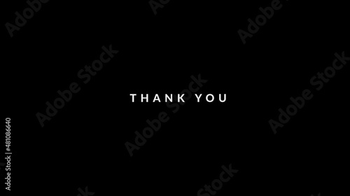 Stylisch Thank you animated text intro - animation motion graphics replacable black background (easy to make transparant), for the intro or outro photo