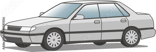 Sedan car 自動車 セダン 4ドア シルバー