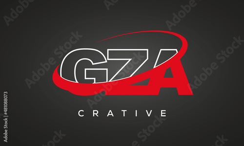 GZA creative letters logo with 360 symbol vector art template design photo