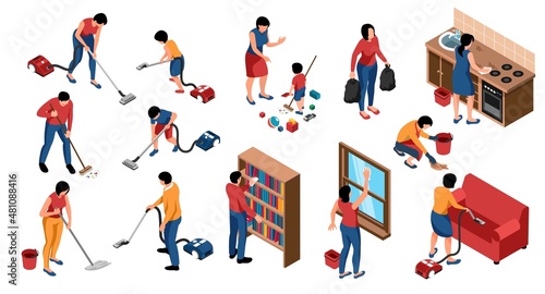 Isometric Cleaning Home Set