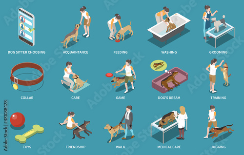 Dog Sitter Walker Isometric Set