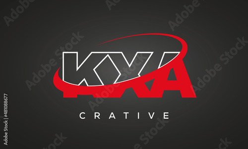 KXA creative letters logo with 360 symbol vector art template design photo