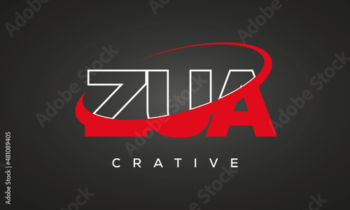 ZUA creative letters logo with 360 symbol vector art template design photo