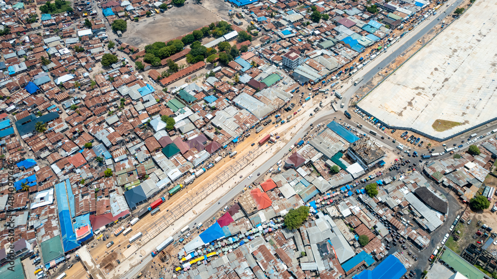 Aerial view of the industrial area, Dar es salaam