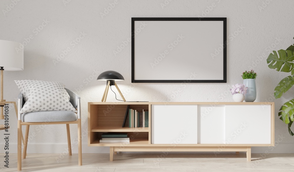 Mock up poster frame in children room,kids room,nursery mockup,3d rendering Mock up poster frame in children room,kids room,nursery mockup,3d rendering