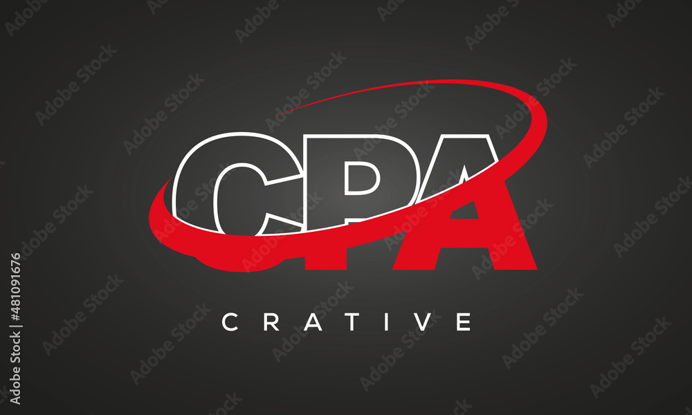 CPA creative letters logo with 360 symbol vector art template design CPA creative letters logo with 360 symbol vector art template design