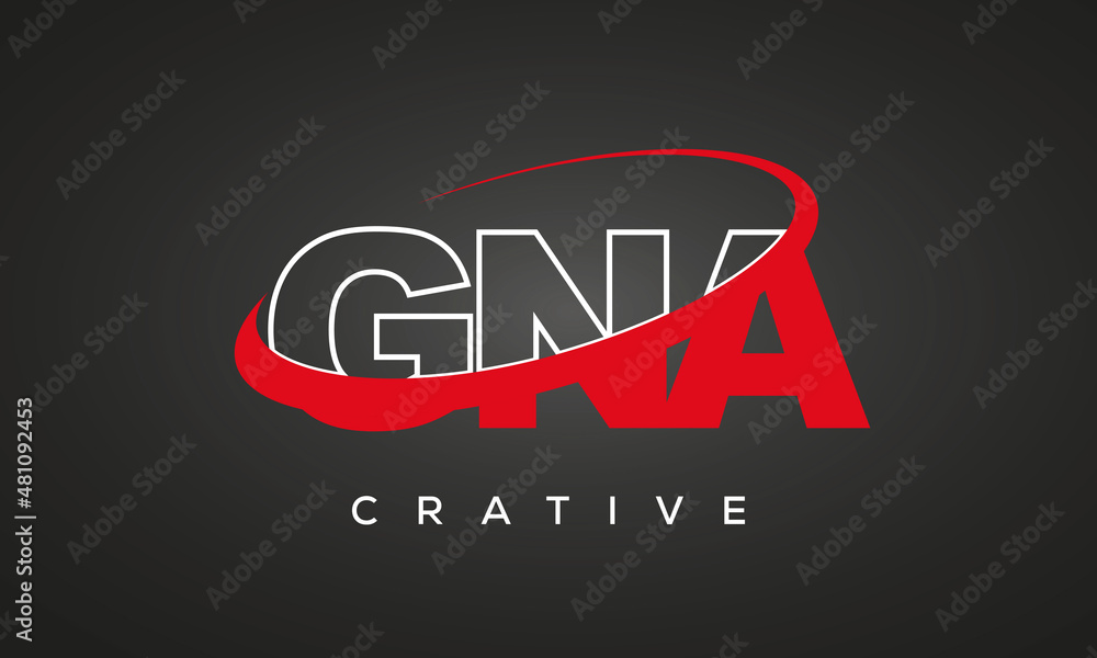 GNA creative letters logo with 360 symbol vector art template design GNA creative letters logo with 360 symbol vector art template design