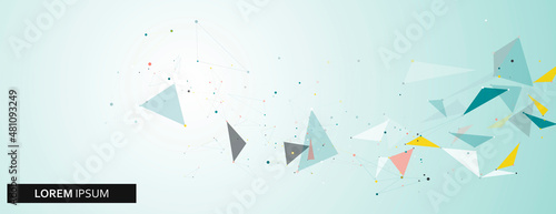 Network connection technology. Vector connect dots and lines. Abstract polygonal design. Color triangle concept