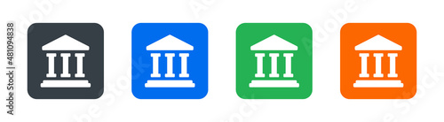 Bank icon set. Architecture symbol vector graphic illustration.
