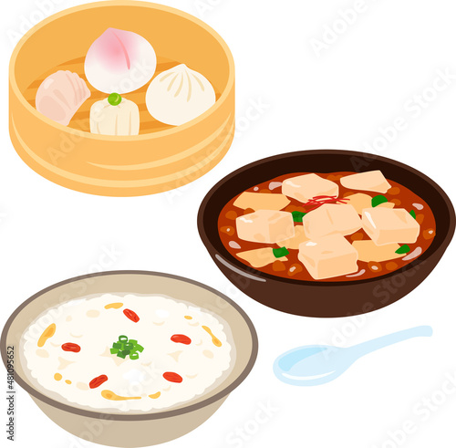 中華風料理のイラストセット