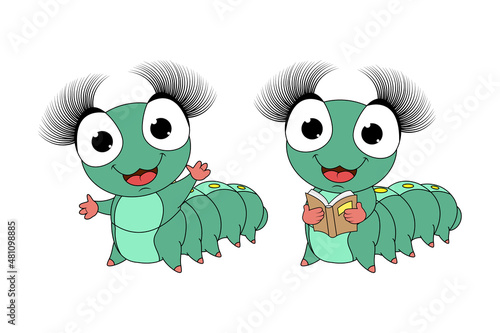 cute caterpillar animal cartoon