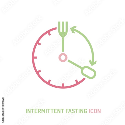 Intermittent fasting icon. Personal diet plan logotype
