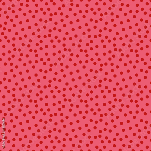 Red dots on pink background vector seamless repeat pattern print 
