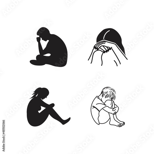 Sad logo icon vector