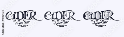 Set of template label for apple cider