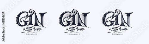 Set of template label for gin