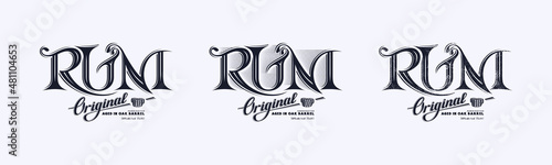 Set of template label for rum