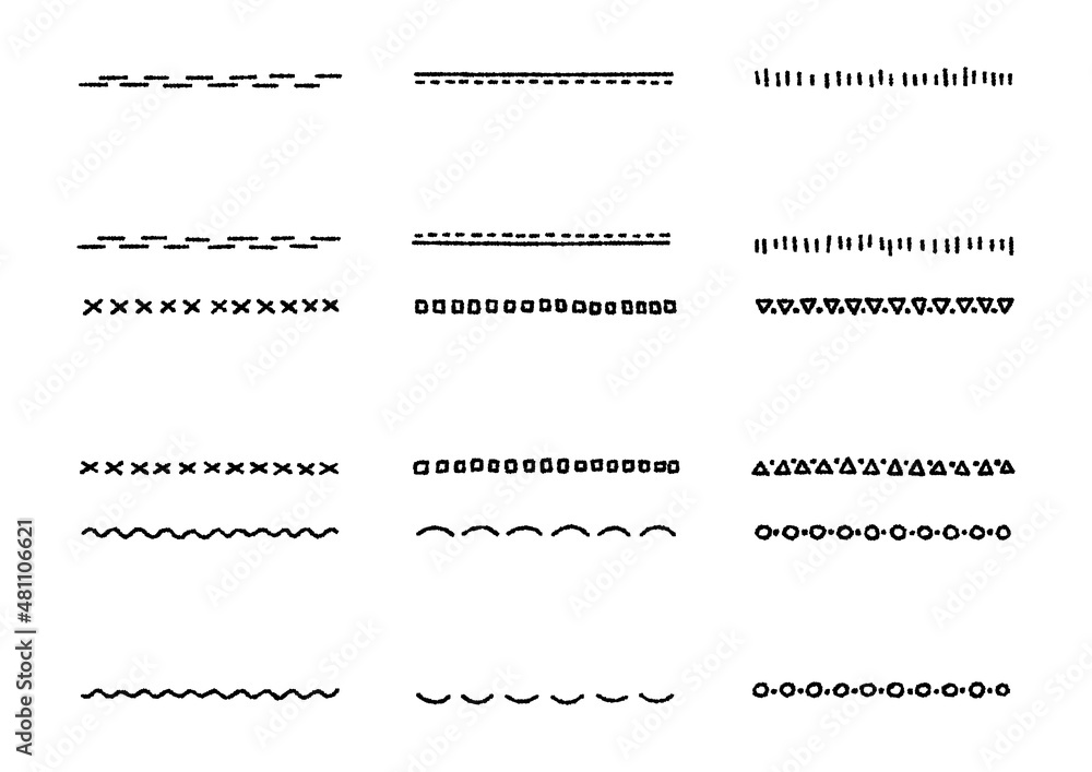 手書きのシンプルなフレームセット デコボコの線 Stock Vector Adobe Stock