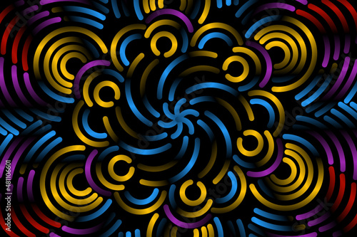 Beautiful colourful  caleidoscope gradient of traditional batik ethnic FLORAL frame illustration for wallpaper background ads clothing or presentation template