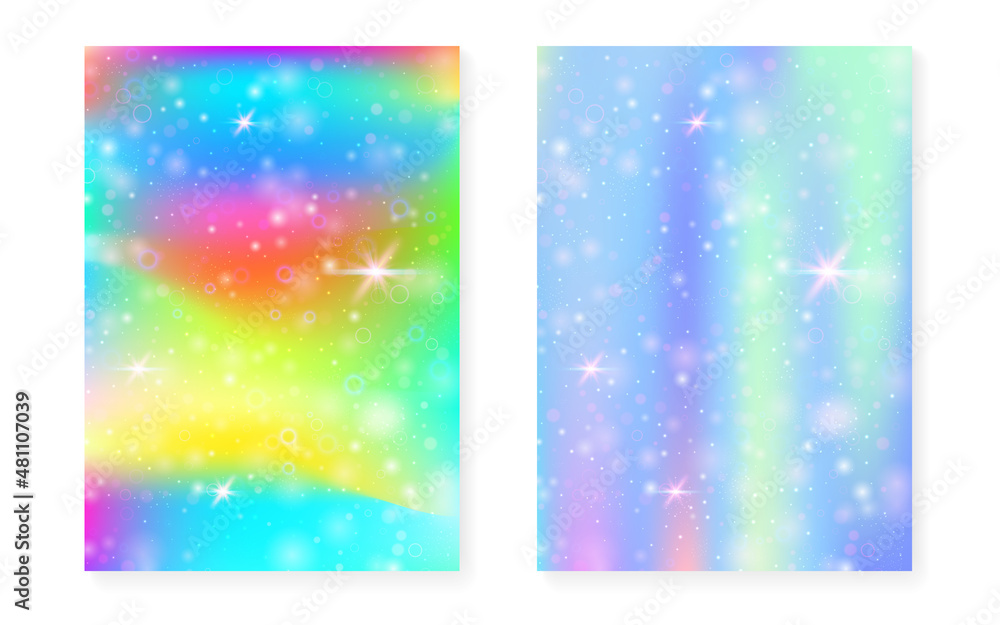 Princess background with kawaii rainbow gradient. Magic unicorn Princess background with kawaii rainbow gradient. Magic unicorn