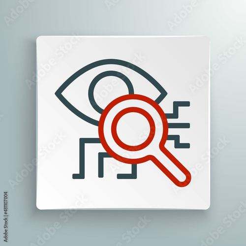 Line Eye scan icon isolated on white background. Retinal scan. Scanning eye. Security check symbol. Cyber eye sign. Colorful outline concept. Vector