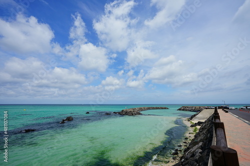 a wonderful seascape with seaside walkway