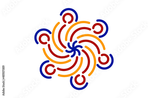 Beautiful colourful  caleidoscope gradient of traditional batik ethnic FLORAL frame illustration for wallpaper background ads clothing or presentation template