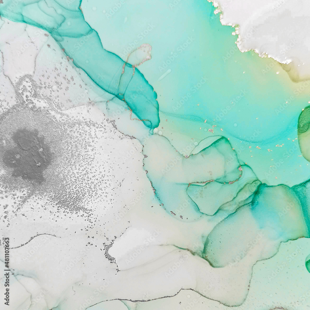 Fototapeta premium Alcohol Ink Painting. Oil Liquid Abstract Design.