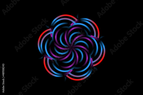 Beautiful colourful  caleidoscope gradient of traditional batik ethnic FLORAL frame illustration for wallpaper background ads clothing or presentation template