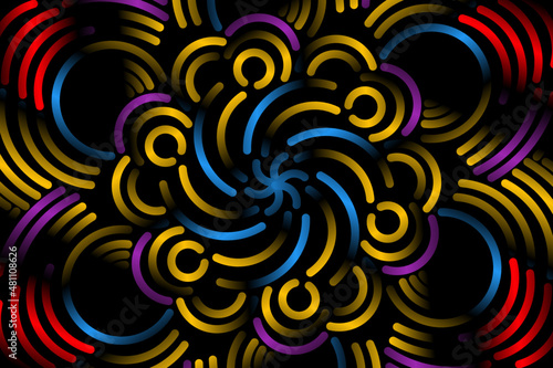 Beautiful colourful  caleidoscope gradient of traditional batik ethnic FLORAL frame illustration for wallpaper background ads clothing or presentation template