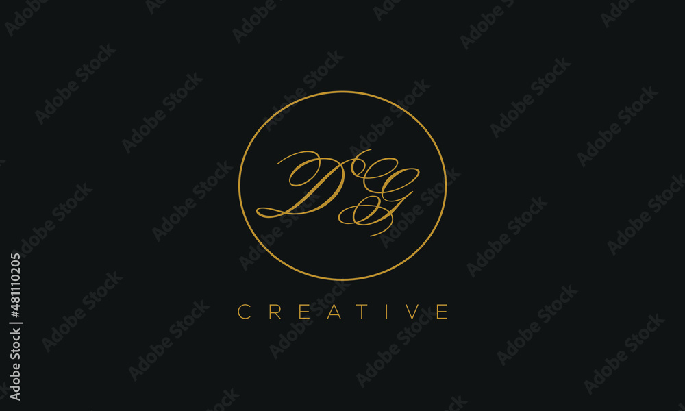 Fototapeta premium DG is a stylish logo with a creative design and golden color.
