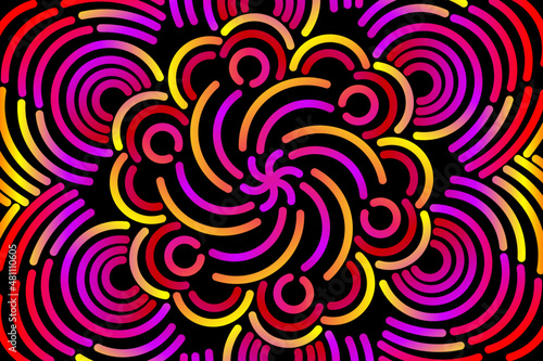 Beautiful colourful  caleidoscope gradient of traditional batik ethnic FLORAL frame illustration for wallpaper background ads clothing or presentation template