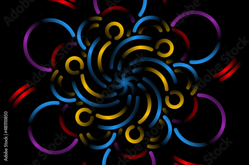 Beautiful colourful  caleidoscope gradient of traditional batik ethnic FLORAL frame illustration for wallpaper background ads clothing or presentation template