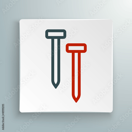 Line Metallic nails icon isolated on white background. Colorful outline concept. Vector