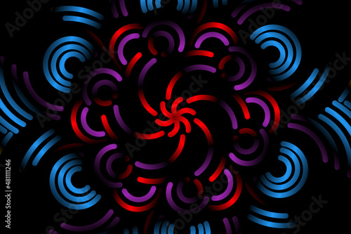 Beautiful colourful  caleidoscope gradient of traditional batik ethnic FLORAL frame illustration for wallpaper background ads clothing or presentation template