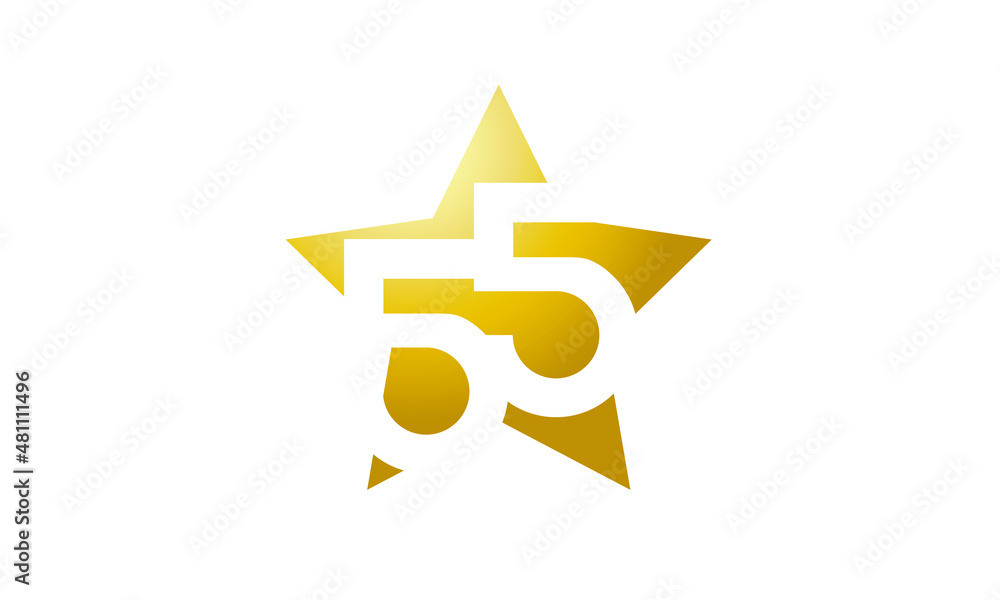 55 Number New Gold Abstract Star Logo 55 Number New Gold Abstract Star Logo