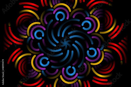 Beautiful colourful  caleidoscope gradient of traditional batik ethnic FLORAL frame illustration for wallpaper background ads clothing or presentation template