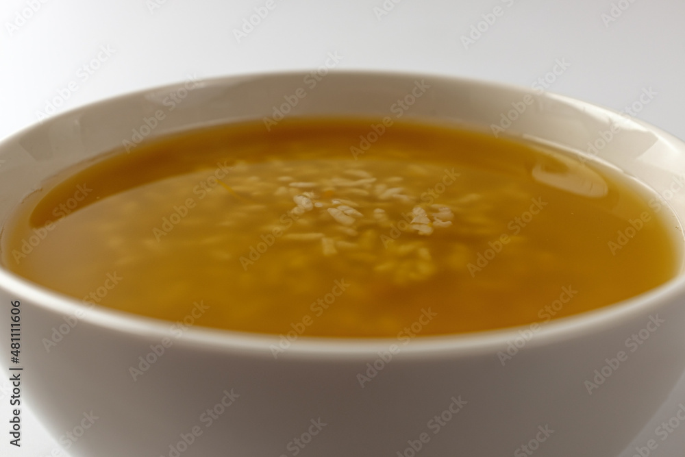 Pumpkin Sikhye on a white background Pumpkin Sikhye on a white background