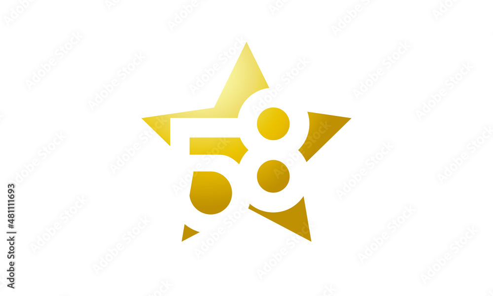 58 Number New Gold Abstract Star Logo 58 Number New Gold Abstract Star Logo