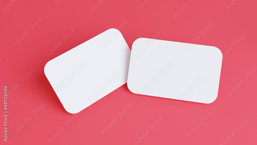 ID Card red theme mockup simple minimalist for presentation design
