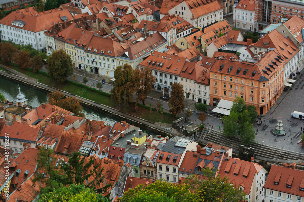 Obraz premium Ljubljana - Slovenia - panoramic view from the castle