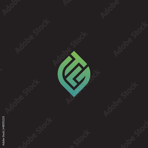 GTL OR TLG LEAF LOGO DESIGN VECTOR