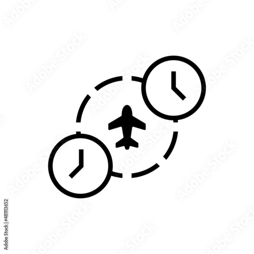 Jet lag icon vector isolated on white background