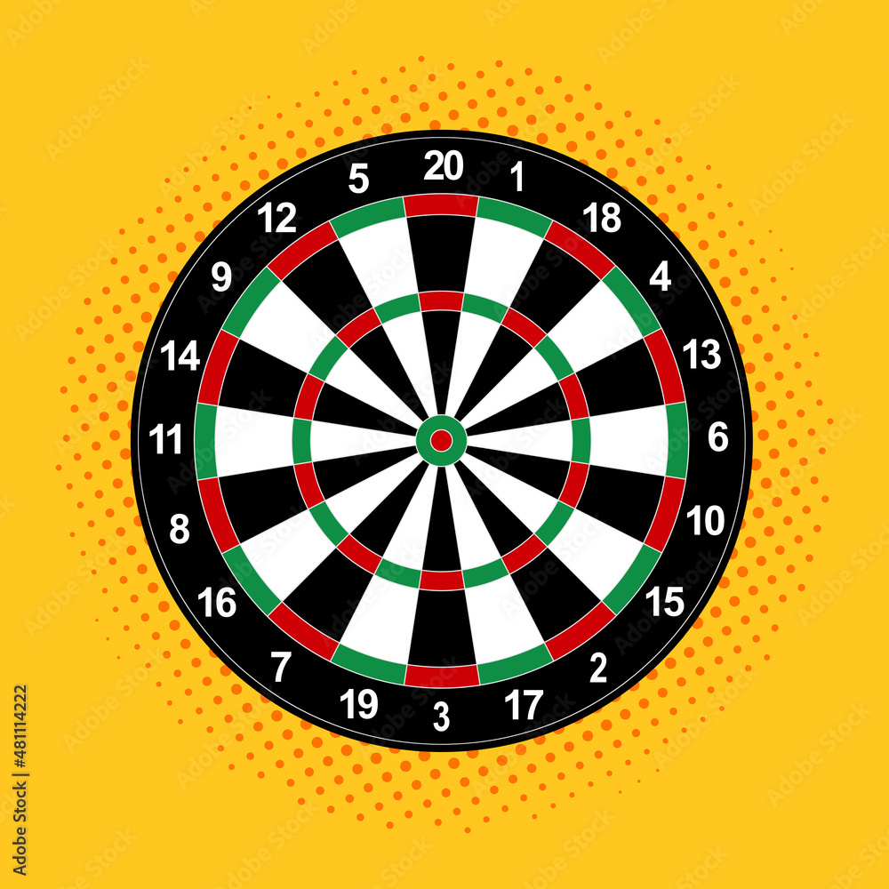 Dartboard for darts game. Comic book style. Dartboard for darts game. Comic book style.