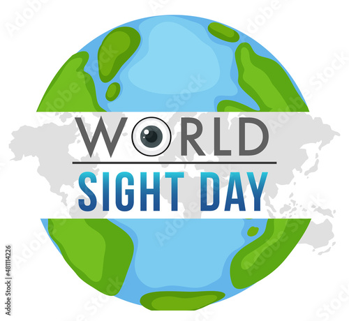 World Sight Day banner on earth globe