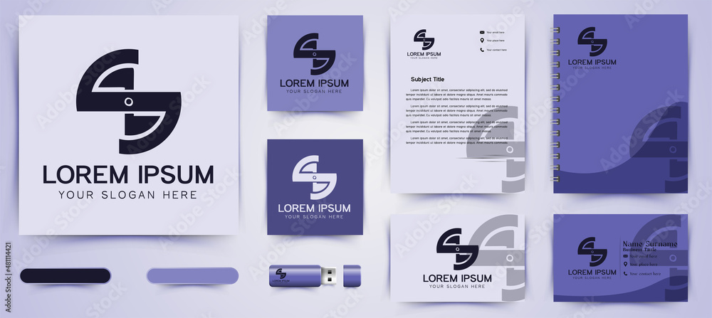 Initial Letter S and propeller Logo and business card branding template ...
