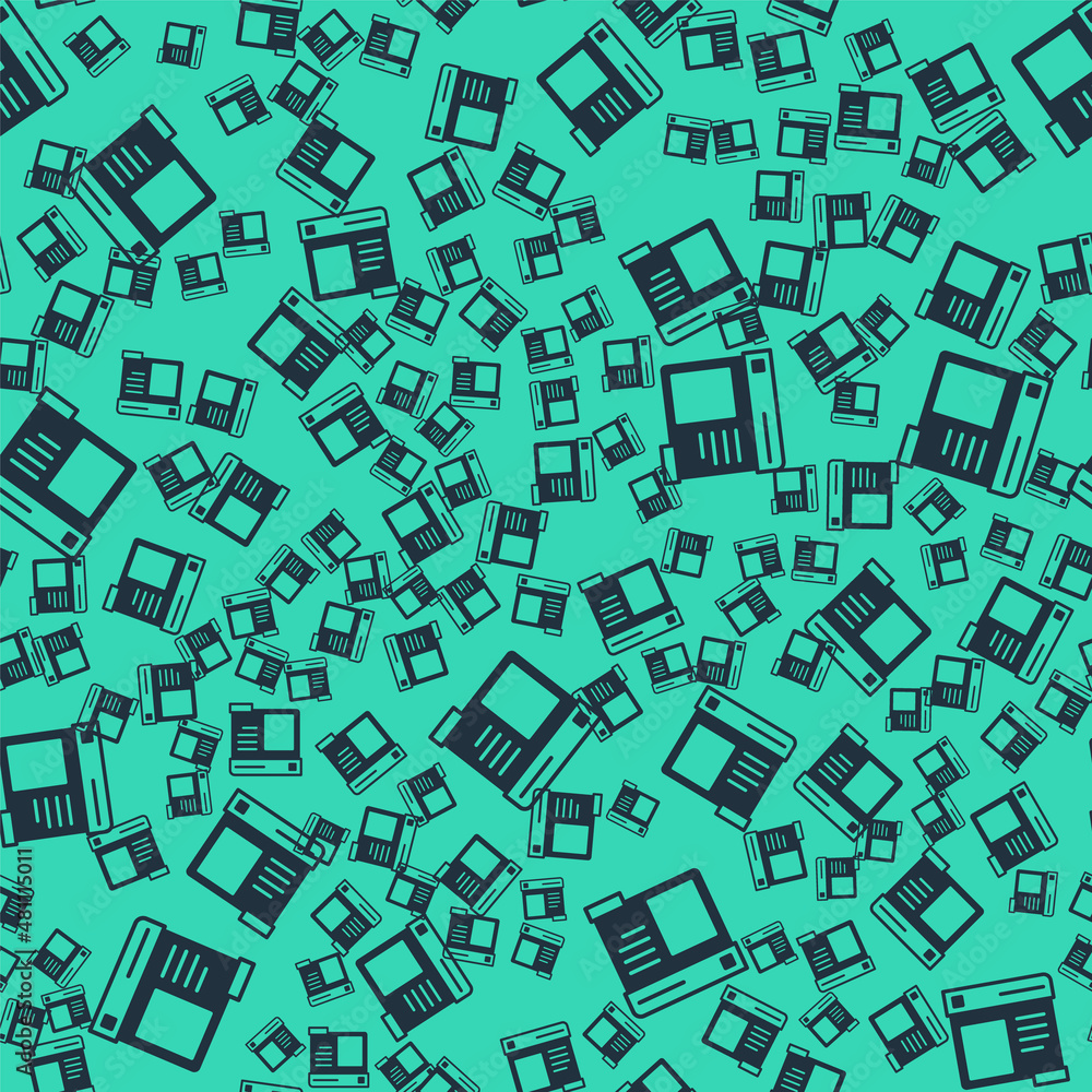 Black Browser window icon isolated seamless pattern on green background. Vector Black Browser window icon isolated seamless pattern on green background. Vector